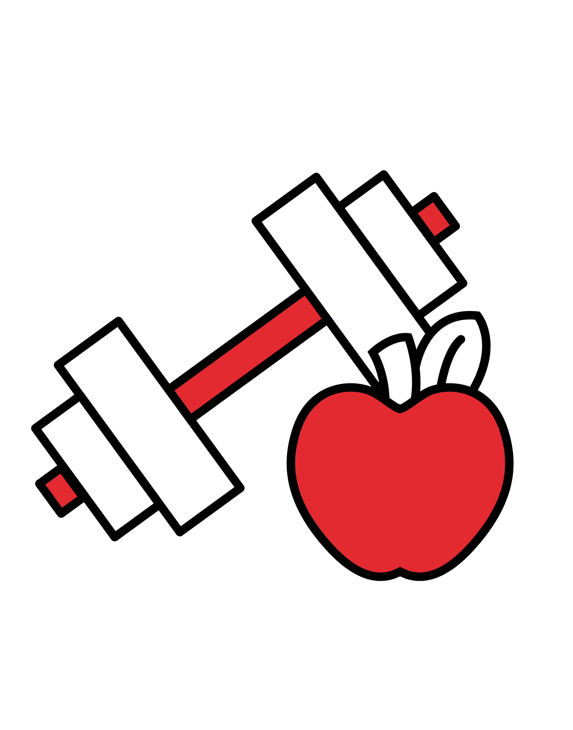 Healthy Lifestyle - dumbbell with apple